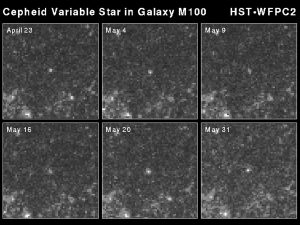 Cepheid Di Galaksi M100. Sumber: Hubblesite. Cepheid variable star in galaxy M100